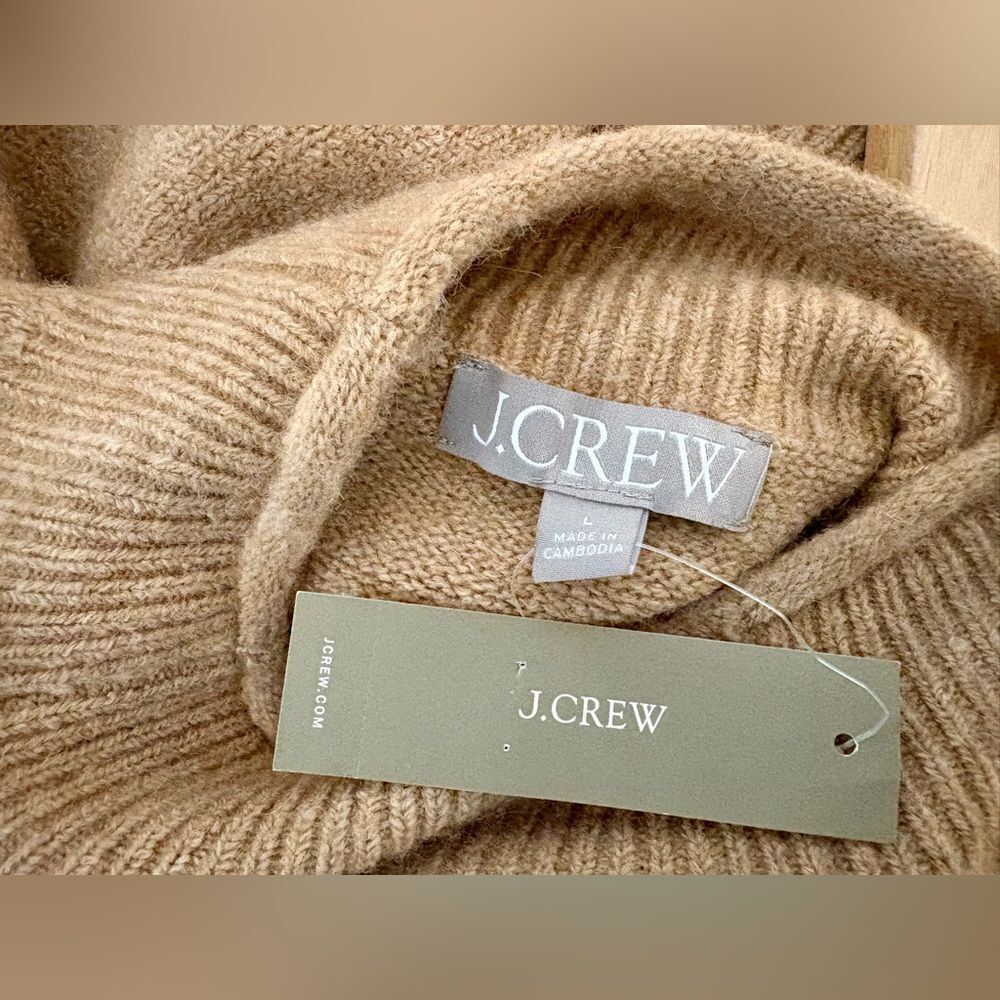 NWT J. Crew Camel Sweater large Marino and Alpaca rollneck - large - Picture 2 of 4